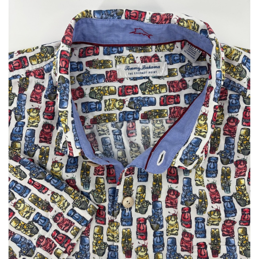 Tommy Bahama Coconut Point Tini Tiki Camp Shirt Continental Men XXL Short Sleeve